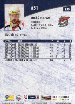 2012-13 Czech OFS Plus #150 Lukas Pulpan Back