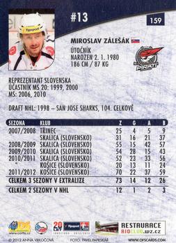 2012-13 Czech OFS Plus #159 Miroslav Zalesak Back