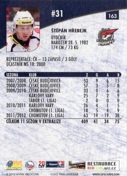 2012-13 Czech OFS Plus #163 Stepan Hrebejk Back