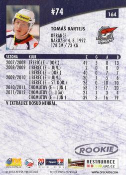 2012-13 Czech OFS Plus #164 Tomas Bartejs Back