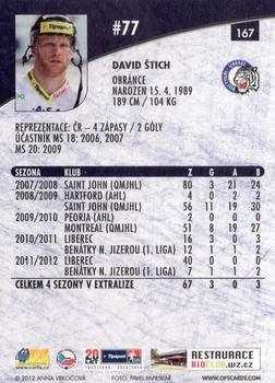 2012-13 Czech OFS Plus #167 David Stich Back