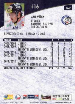 2012-13 Czech OFS Plus #169 Jan Visek Back