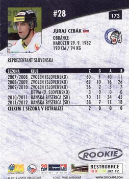 2012-13 Czech OFS Plus #173 Juraj Cebak Back