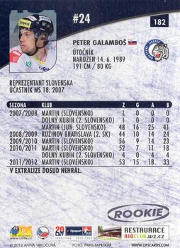 2012-13 Czech OFS Plus #182 Peter Galambos Back