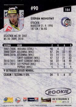 2012-13 Czech OFS Plus #184 Stepan Novotny Back