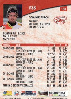 2012-13 Czech OFS Plus #188 Dominik Furch Back