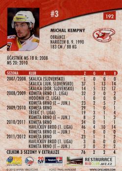 2012-13 Czech OFS Plus #192 Michal Kempny Back