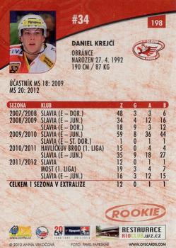 2012-13 Czech OFS Plus #198 Daniel Krejci Back
