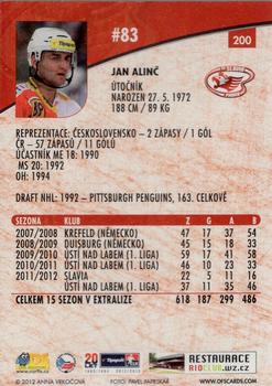 2012-13 Czech OFS Plus #200 Jan Alinc Back