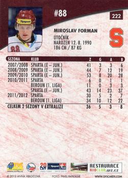 2012-13 Czech OFS Plus #222 Miroslav Forman Back
