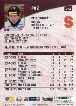 2012-13 Czech OFS Plus #224 Petr Tenkrat Back