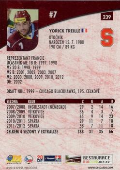 2012-13 Czech OFS Plus #239 Yorick Treille Back