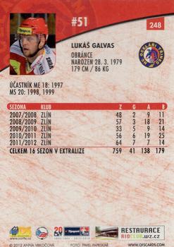 2012-13 Czech OFS Plus #248 Lukas Galvas Back