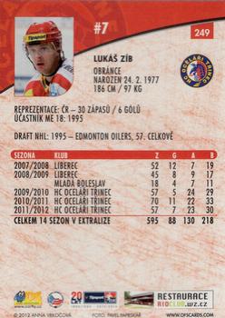2012-13 Czech OFS Plus #249 Lukas Zib Back