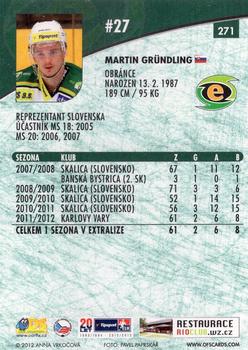 2012-13 Czech OFS Plus #271 Martin Grundlig Back
