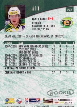 2012-13 Czech OFS Plus #273 Matt Keith Back
