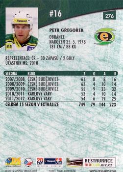 2012-13 Czech OFS Plus #276 Petr Gregorek Back