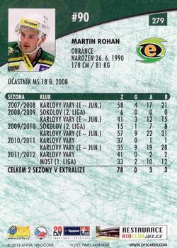 2012-13 Czech OFS Plus #279 Martin Rohan Back
