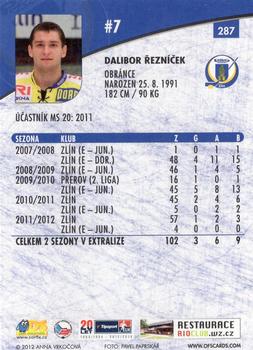 2012-13 Czech OFS Plus #287 Dalibor Reznicek Back