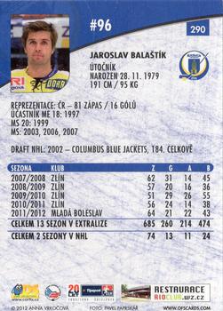 2012-13 Czech OFS Plus #290 Jaroslav Balastik Back