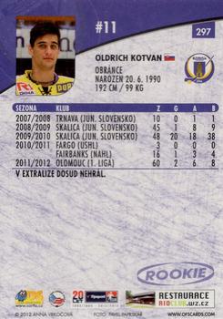 2012-13 Czech OFS Plus #297 Oldrich Kotvan Back