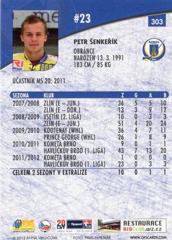 2012-13 Czech OFS Plus #303 Petr Senkerik Back