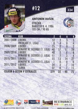 2012-13 Czech OFS Plus #334 Antonin Dusek Back