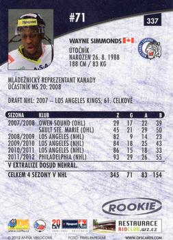 2012-13 Czech OFS Plus #337 Wayne Simmonds Back