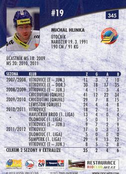 2012-13 Czech OFS Plus #345 Michal Hlinka Back