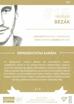2020 SportZoo Pocta Legendam II. Edicia - Red #B20 Marian Bezak Back