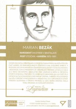 2020 SportZoo Pocta Legendam II. Edicia - Portret Blue #PT07 Marian Bezak Back