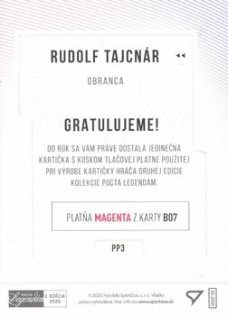 2020 SportZoo Pocta Legendam II. Edicia - Printing Plates Magenta #PP3-B07 Rudolf Tajcnar Back