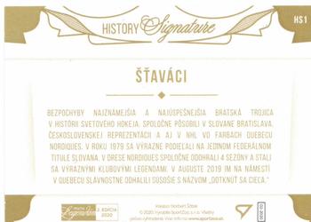 2020 SportZoo Pocta Legendam II. Edicia - History Signature #HS1 Marian Stastny / Peter Stastny / Anton Stastny Back
