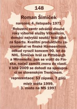 2009-10 Legendy CS #148 Roman Simicek Back