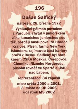 2009-10 Legendy CS #196 Dusan Salficky Back