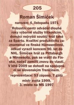 2009-10 Legendy CS #205 Roman Simicek Back