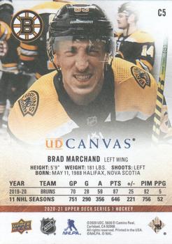 2020-21 Upper Deck - UD Canvas #C5 Brad Marchand Back