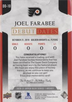2020-21 Upper Deck - Debut Dates Patch #DD-10 Joel Farabee Back