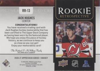 2020-21 Upper Deck - Rookie Retrospective Jersey #RR-13 Jack Hughes Back