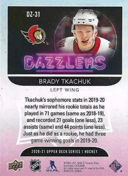 2020-21 Upper Deck - Dazzlers #DZ-31 Brady Tkachuk Back