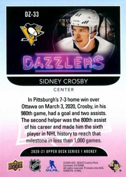 2020-21 Upper Deck - Dazzlers #DZ-33 Sidney Crosby Back