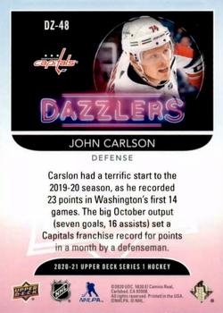 2020-21 Upper Deck - Dazzlers #DZ-48 John Carlson Back