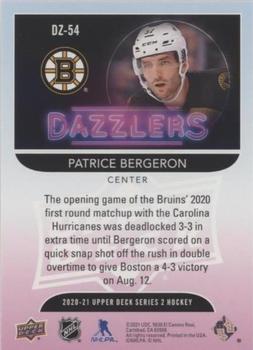 2020-21 Upper Deck - Dazzlers #DZ-54 Patrice Bergeron Back