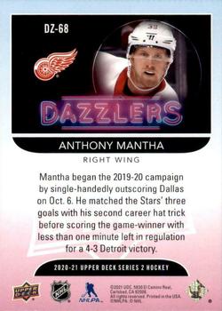 2020-21 Upper Deck - Dazzlers #DZ-68 Anthony Mantha Back
