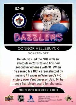 2020-21 Upper Deck - Dazzlers Green #DZ-49 Connor Hellebuyck Back