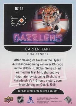 2020-21 Upper Deck - Dazzlers Orange #DZ-32 Carter Hart Back