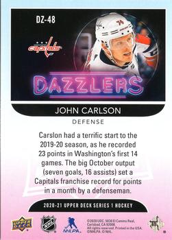 2020-21 Upper Deck - Dazzlers Orange #DZ-48 John Carlson Back
