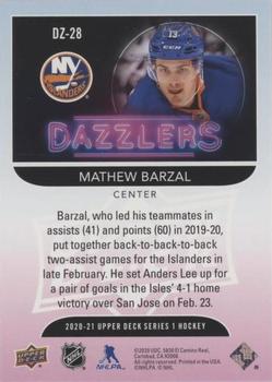 2020-21 Upper Deck - Dazzlers Pink #DZ-28 Mathew Barzal Back