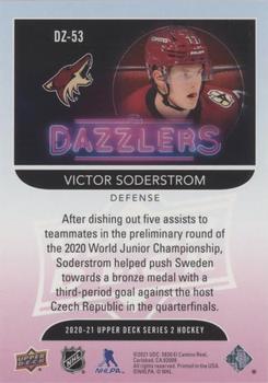 2020-21 Upper Deck - Dazzlers Pink #DZ-53 Victor Soderstrom Back