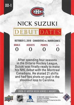 2020-21 Upper Deck - Debut Dates #DD-1 Nick Suzuki Back